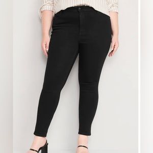 Old Navy High-Waisted Wow Super-Skinny Black Ankle Jeans for Women, 22 SHORT